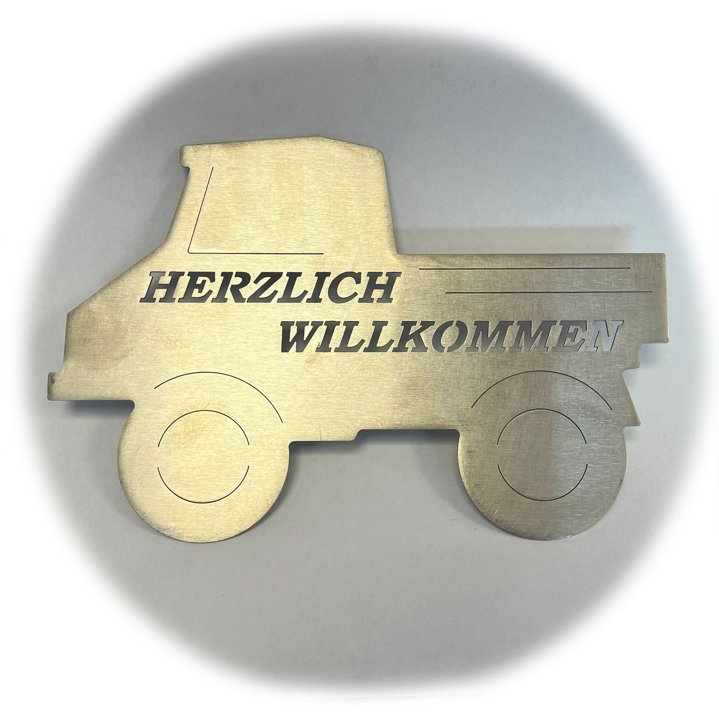 Herzlich Willkommen Metallschild